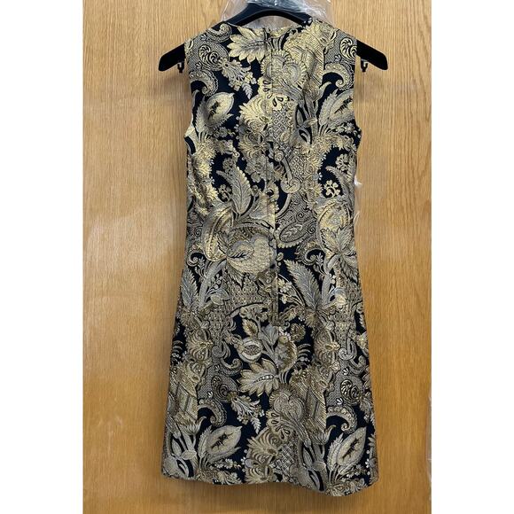 DOLCE & GABBANA Gold Metallic Jacquard Sleeveless Mini Dress 40 S - Picture 9 of 9